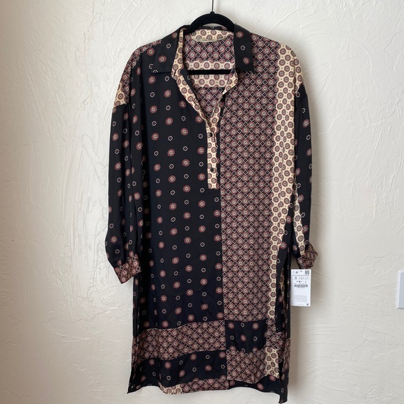 Zara Dresses & Skirts - NWT Zara long sleeve dress with collar▪️size S